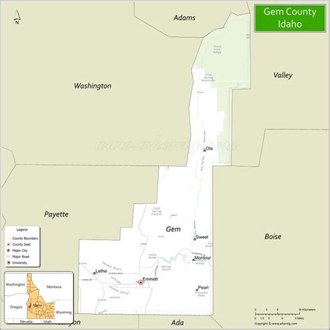 A Map Showing The Location Of Germ County Idaho And Its Surrounding