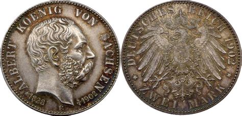 2 Mark 1902 E Albert 1873 1902 König von Sachsen Auf den Tod