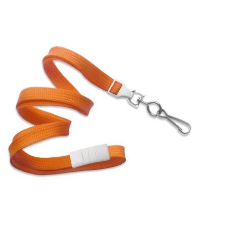 Cordon Tour De Cou S Curitaire Largeur Mm Orange Avec Mousqueton