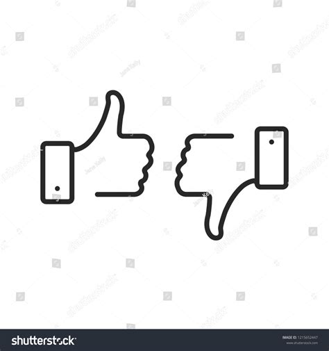 Like Dislike Line Icons Set Thumbs Stock Vector Royalty Free