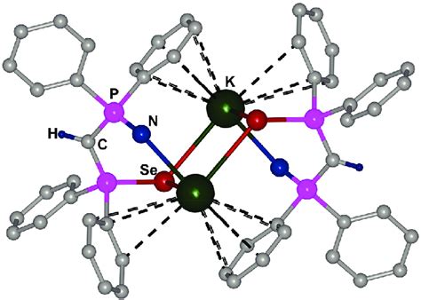 Molecular Structure Of [k{hc Pph 2 Se Pph 2 Nsime 3 }] 2 H Atoms Of Download Scientific