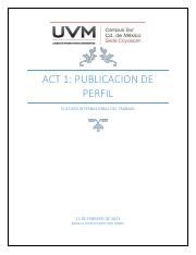 ACT 1 Publicacion De Perfil Pdf ACT 1 PUBLICACION DE PERFIL CULTURA