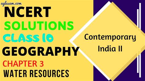 Ncert Solutions Class 10 Geography Chapter 3 Water Resources Youtube