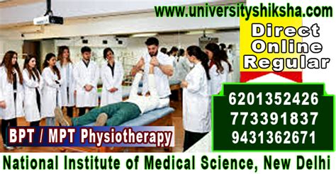 Admit In Bachelor Of Physiotherapy Bpt Course Duration 4 Years Bpt