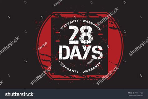 28 Days Warranty Vintage Grunge Rubber Stock Vector Royalty Free