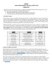 Gm Lab Syllabus Docx Syllabus General Microbiology Laboratory