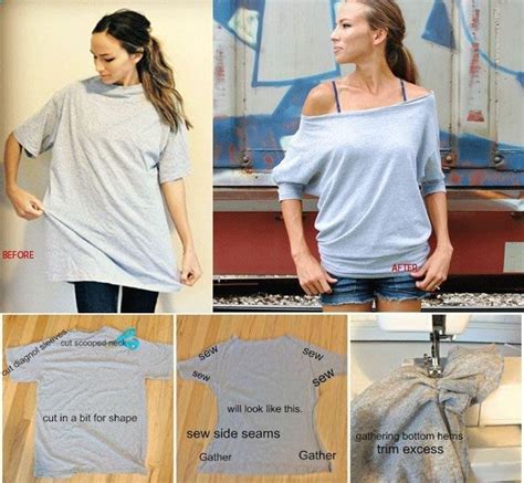 T-Shirt DIY redesign | T shirt diy, Diy shirt, Diy clothes