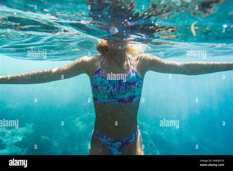 Underwater View Of A Girl In A Bikini Stock Photo Alamy