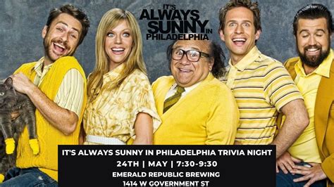 It's Always Sunny in Philadelphia Trivia Night - Emerald Republic Brewing