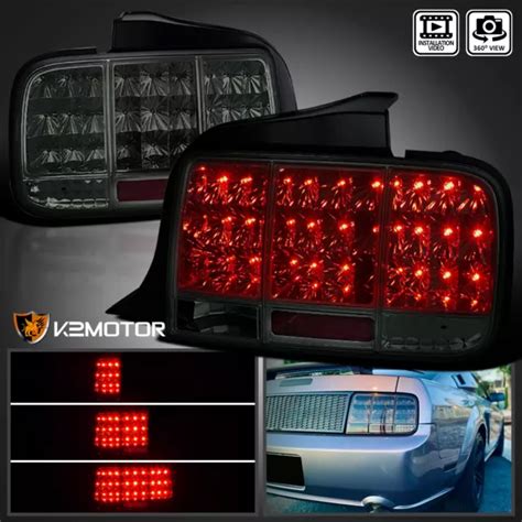 Smoke Fits 2005 2009 Ford Mustang Led Sequential Signal Tail Lights Brake Lamps 20254