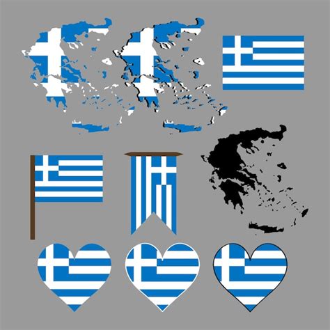 Premium Vector Greece Map And Flag Of Greece Vector Illustration