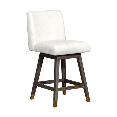 Benjara In Gray And Cream Low Back Wood Frame Counter Stool Chair