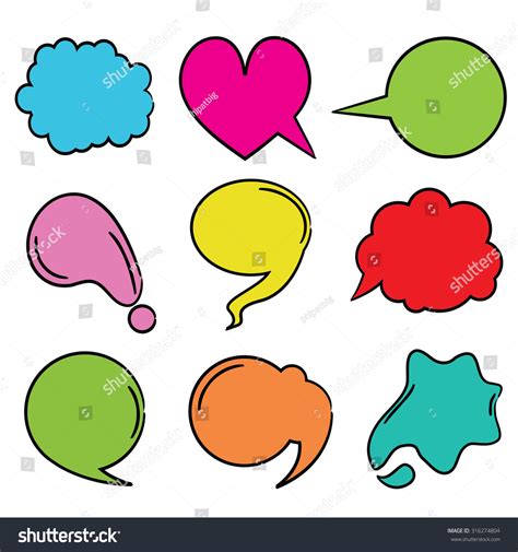 Vector Set Colorful Speech Bubbles Stock Vector Royalty Free