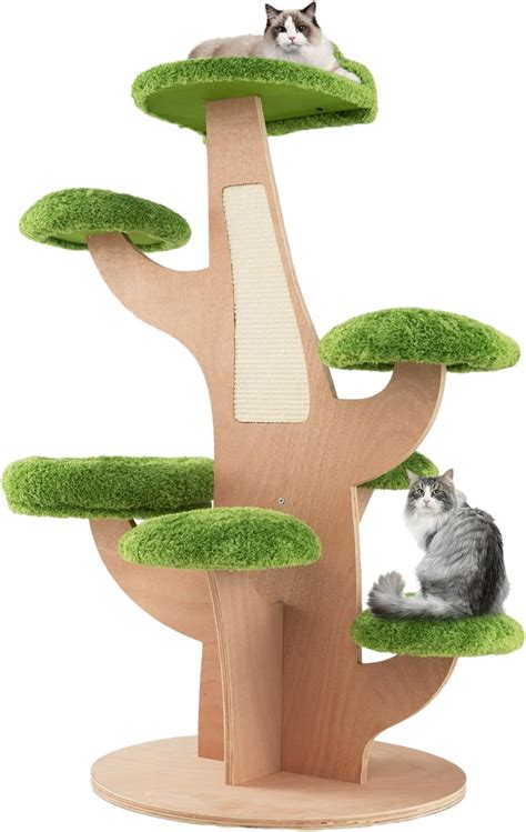 Xiamiao Modern Cat Tree For Indoor Cats Wooden Cat Condos