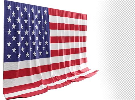 Cortina De Bandeira Dos Estados Unidos Em Renderização 3d Chamada Bandeira Dos Estados Unidos