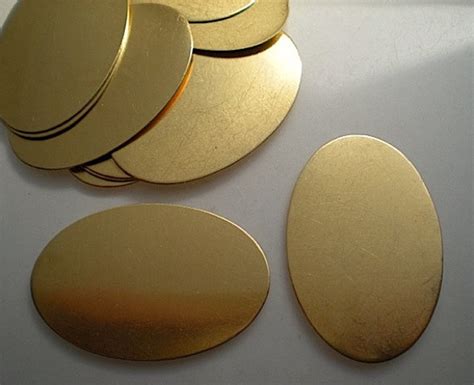 12 Extra Large Flat Brass Oval Discsstamping Blanks Etsy