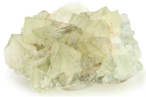 Fluorescent Green Cubic Fluorite Crystal Cluster Morocco