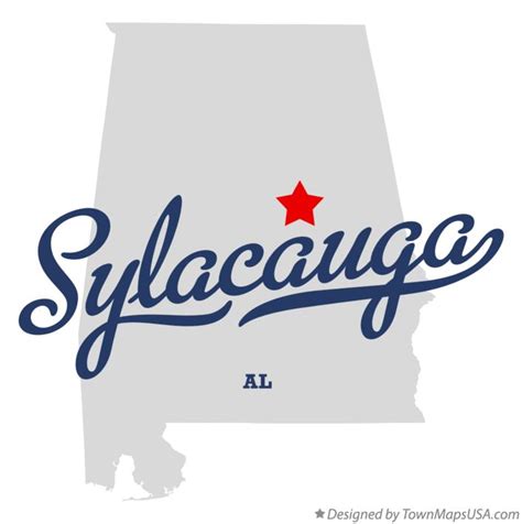 Map of Sylacauga, AL, Alabama