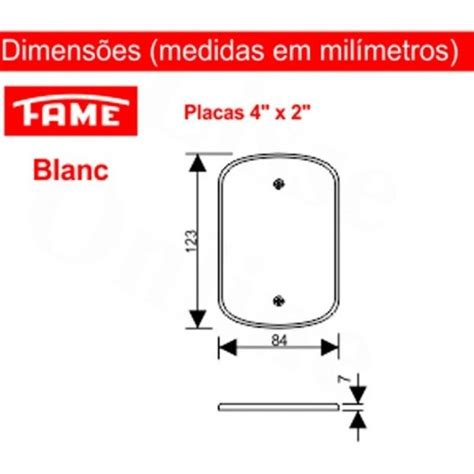 Placa 4x2 2 Modulos Horizontais Distanciados Fame Blanc