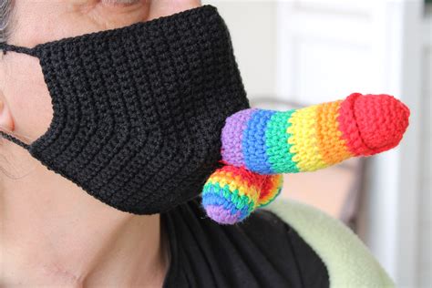 Lgbtq Pride Crochet Penis Mask Funny T Personalized Etsy