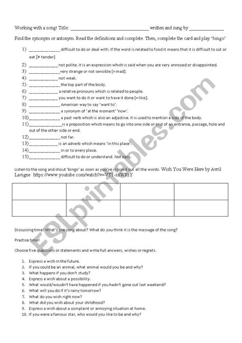 Wish You Were Here Esl Worksheet By Curumar