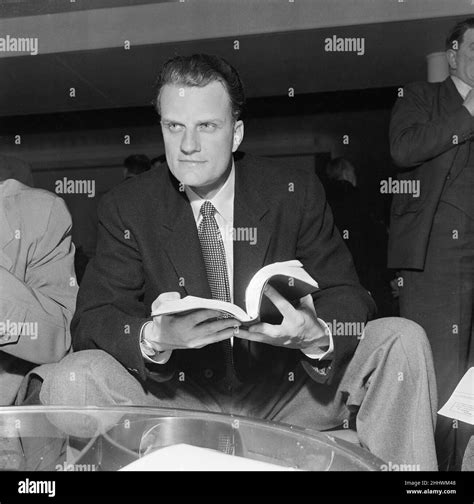 American Evangelist Billy Graham Pictured Upon Arrival At Southampton