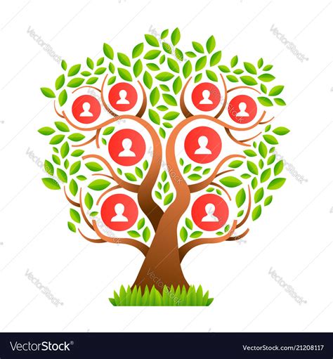 Big family tree template with people icons Vector Image