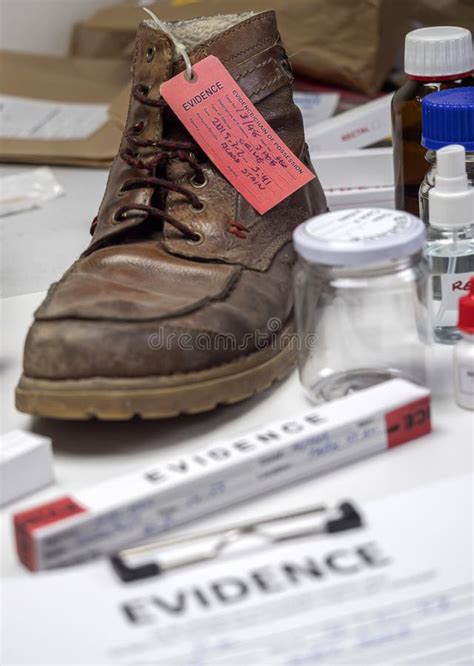 Files And Evidence Bag In A Crime Lab Stock Photo Image Of