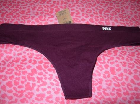 Victoria S Secret Sexy Pink Thong Pantie Seamless Stretch Burgundy Xxl