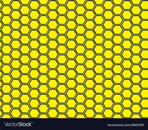 Black Hexagon Mesh On Yellow Background Design Vector Image