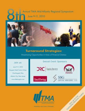 Fillable Online Turnaround Annual TMA Mid Atlantic Regional Symposium