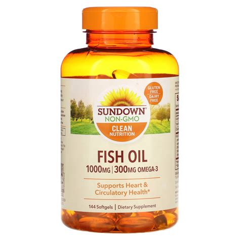 Sundown Naturals Fish Oil 1 000 Mg 144 Softgels