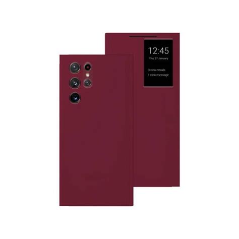 Samsung Zs908ceegww S22 Ultra Clear View Cover Burgundy Zs908ceegww