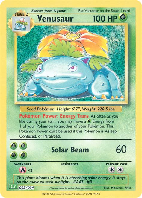 Venusaur Pokémon Trading Card Game ClassicVenusaur CLV 003