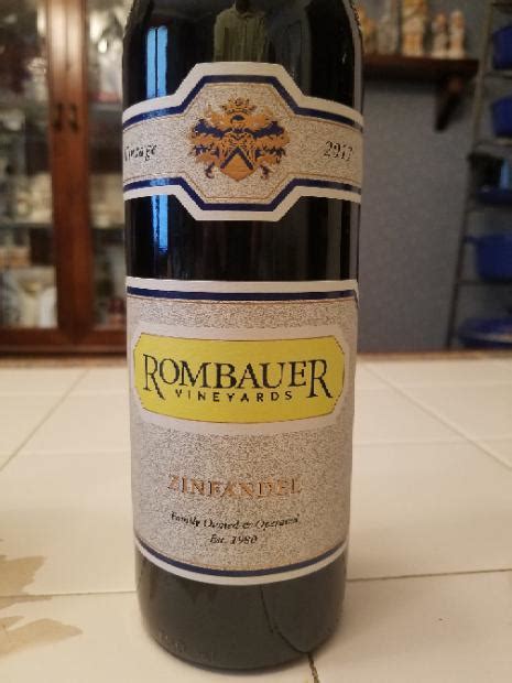 Rombauer Vineyards Zinfandel Napa Valley Usa California Napa