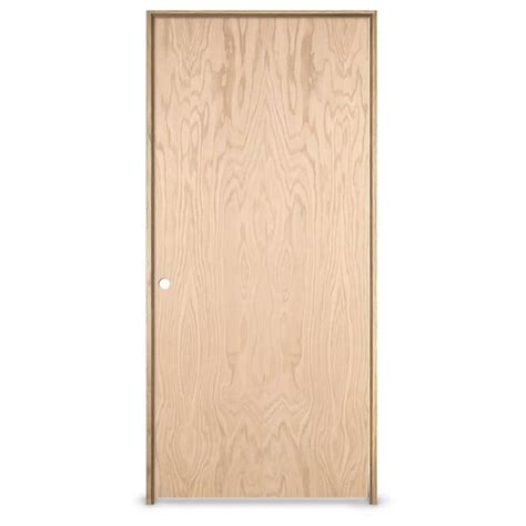 JELD-WEN Flush 28-in x 80-in Unfinished Flush Hollow Core Veneer Oak Pre-Hung Door in the ...