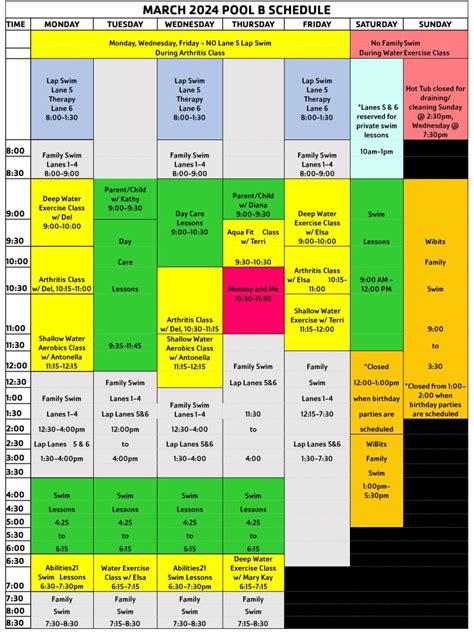 Pool Schedule – Greater Scranton YMCA