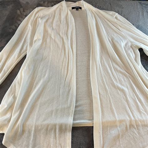 white cardigan cover up size 2xl - Depop