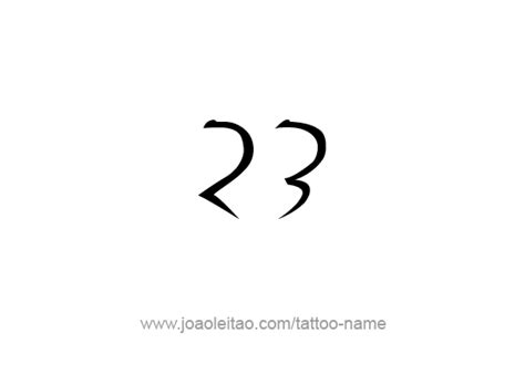 Twenty Three-23 Number Tattoo Designs - Tattoos with Names