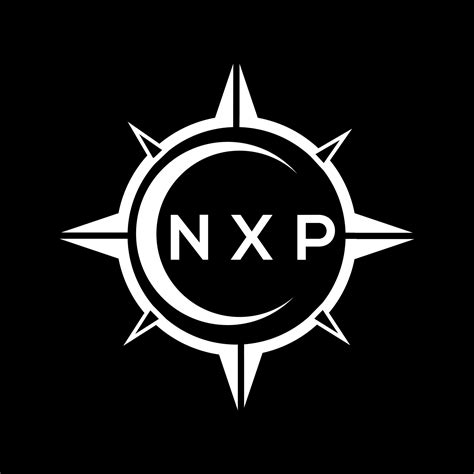 NXP abstract monogram shield logo design on black background. NXP creative initials letter logo ...