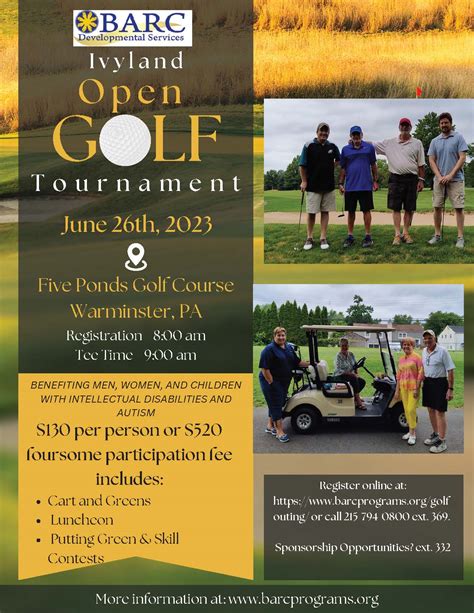 Ivyland Open Golf Tournament Five Ponds Golf Course