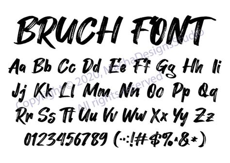 Brush Font SVG Brush Alphabet SVG Instant Download Font | Etsy