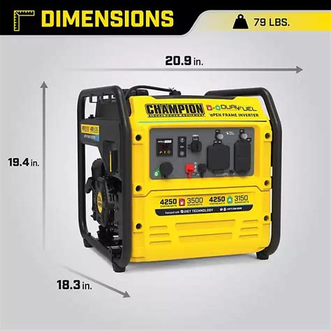 Champion 4250 Watt Dual Fuel Rv Ready Open Frame Inverter Generator