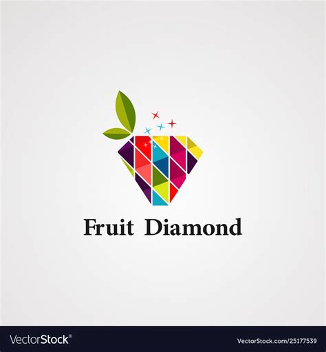 Fruit diamond logo icon element and template Vector Image