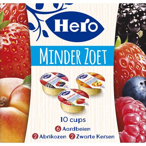 Hero Jam Minder Zoet Variatie Cups Pak 10 X 20 Gram Dutchfoodexpress