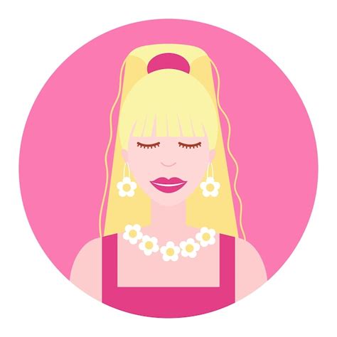 Muñeca vectorial con cabello blanco y ropa rosa ilustración vectorial