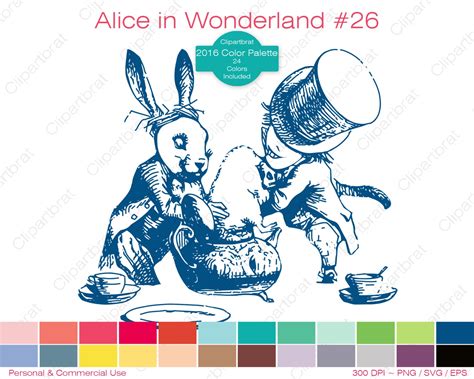 Alice In Wonderland Color Illustrations Tea Party