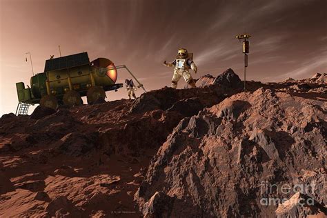 Astronauts On Mars Photograph By Detlev Van Ravenswaayscience Photo