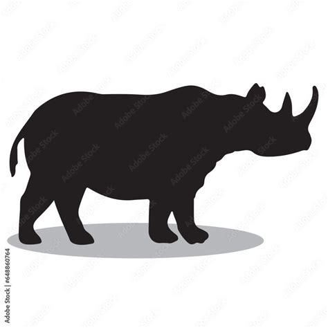 Rhino Silhouette Cute Rhino Vector Silhouette Cute Rhino Cartoon