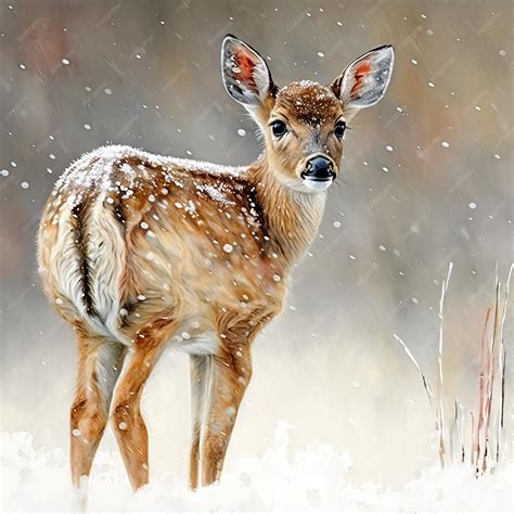 Premium Photo | Watercolor baby deer